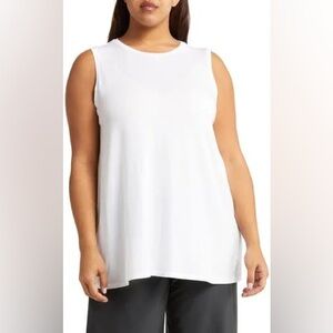 Eileen Fisher NWT Fine Jersey Long Tank in Off White Size SP